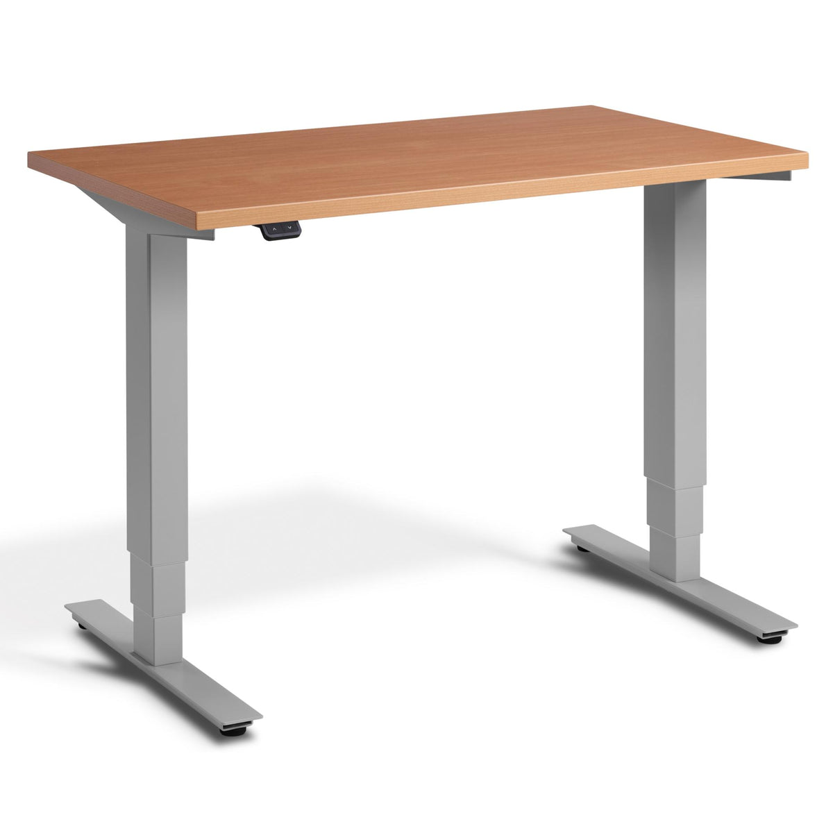 100cm Adjustable Desk - Pacto - Silver Frame - Beech Top - Studio Image