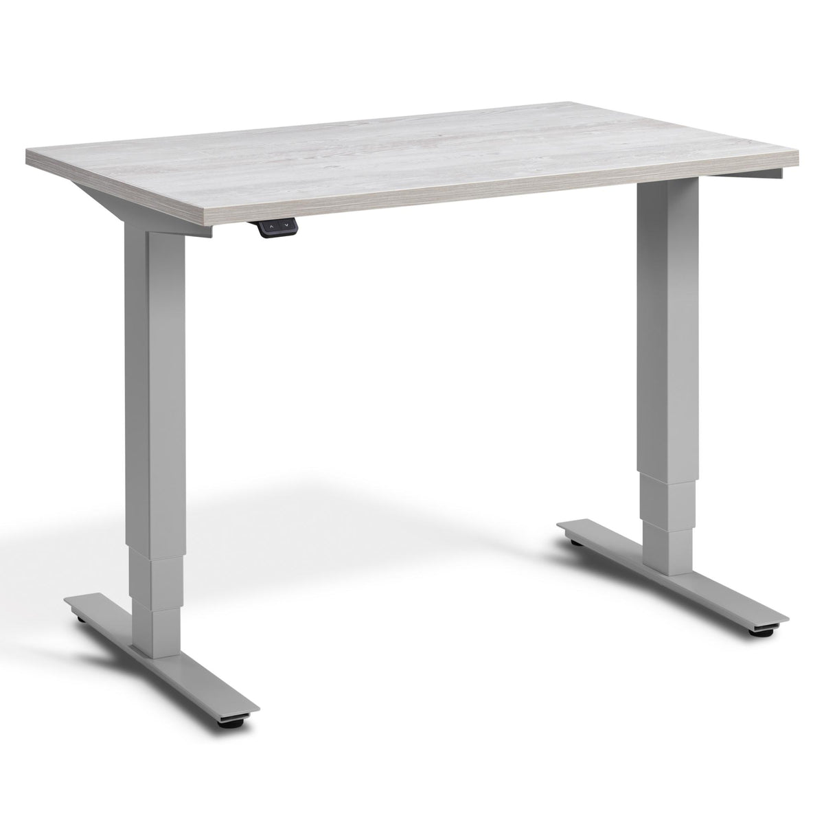 100cm Adjustable Desk - Pacto - Silver Frame - Cascina Pine Top - Studio Image
