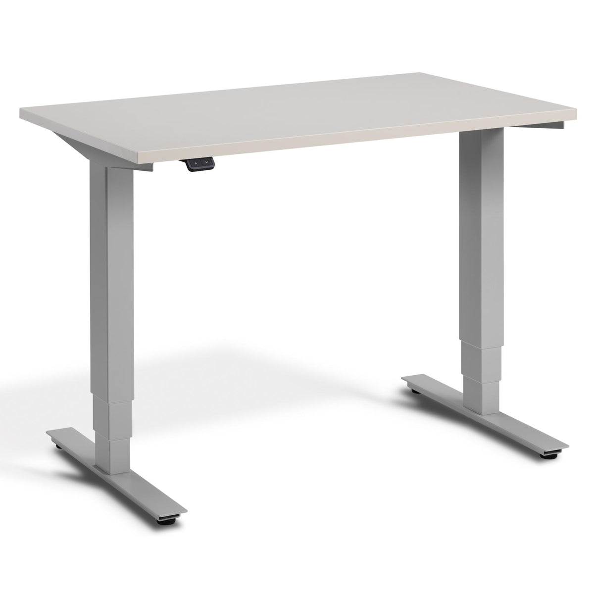 100cm Adjustable Desk - Pacto - Silver Frame - Cashmere Top - Studio Image