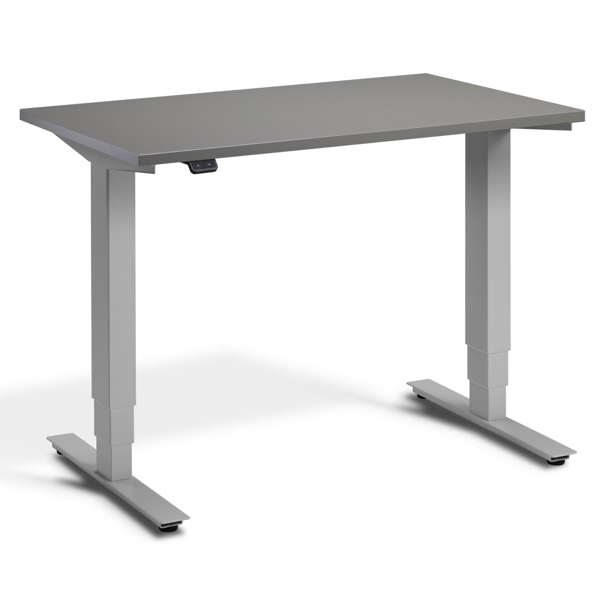 100cm Adjustable Desk - Pacto - Silver Frame - Graphite Top - Studio Image