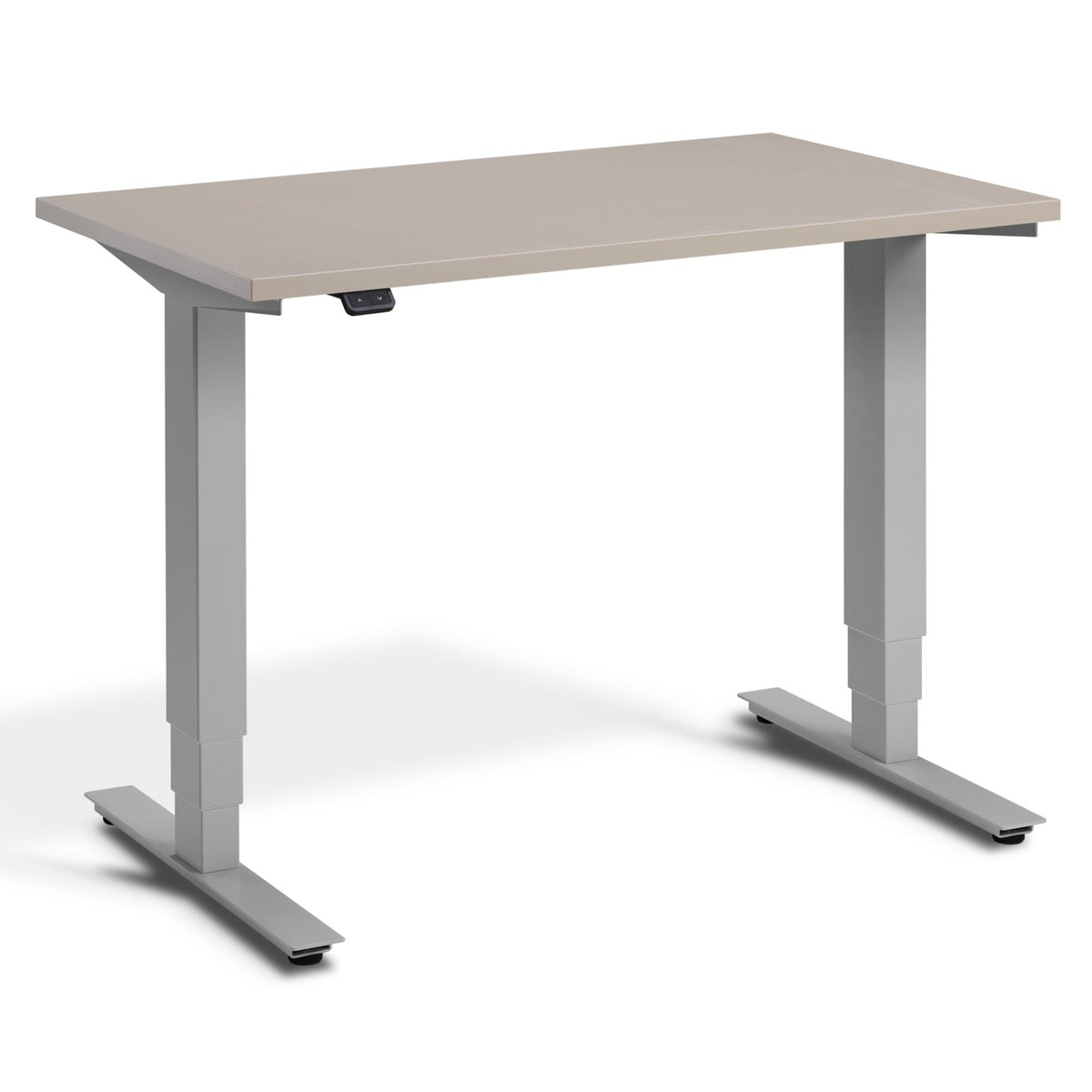 100cm Adjustable Desk - Pacto - Silver Frame - Stone Top - Studio Image