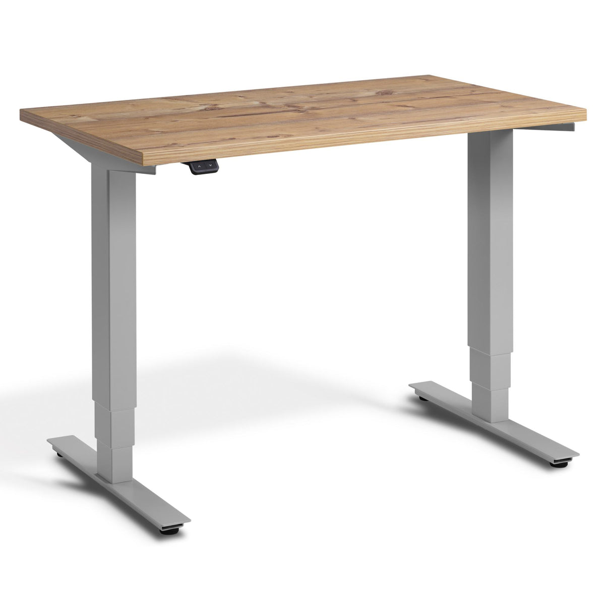 100cm Adjustable Desk - Pacto - Silver Frame - Timber Top - Studio Image