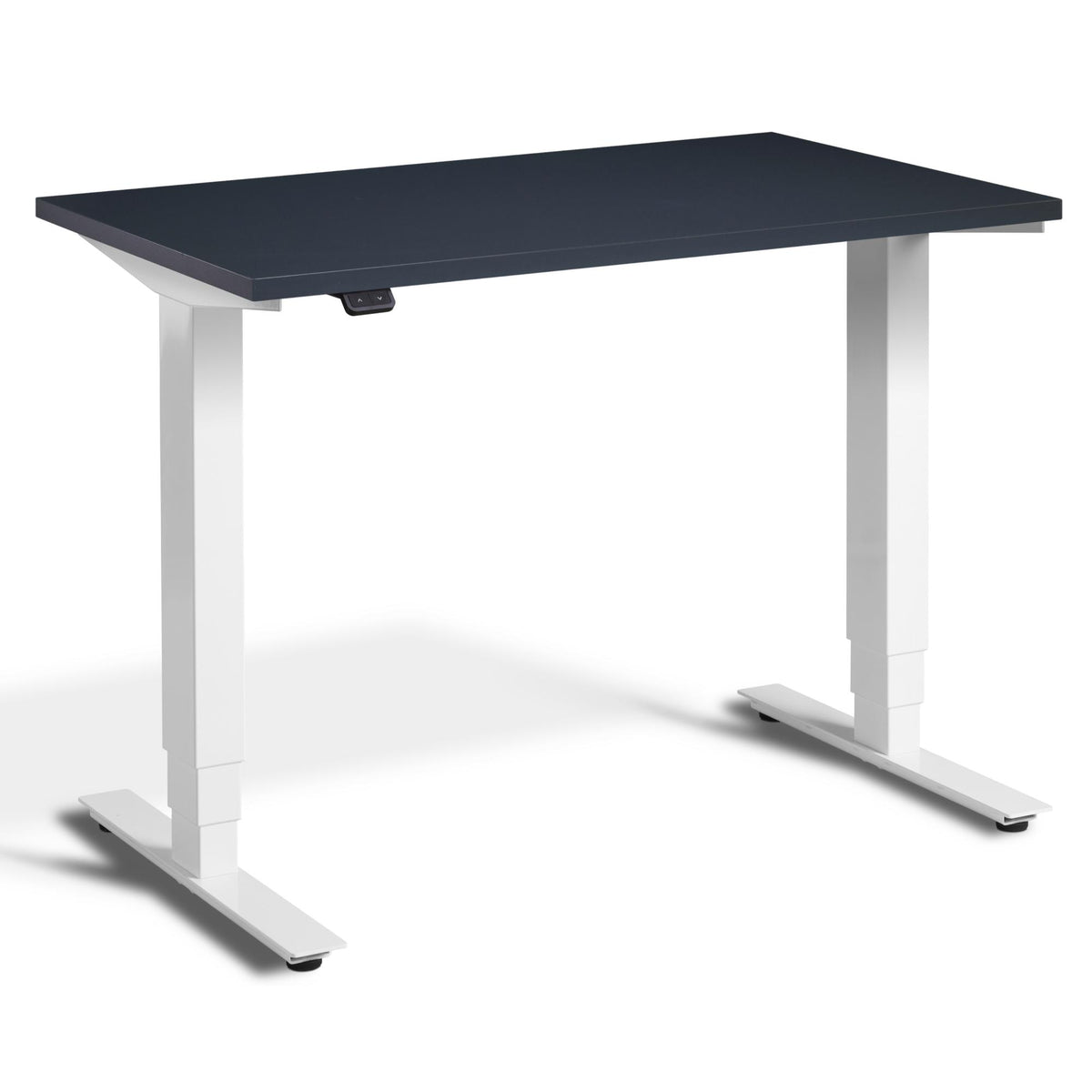 100cm Adjustable Height Desk - Pacto - White Frame - Anthracite Top - Studio Image
