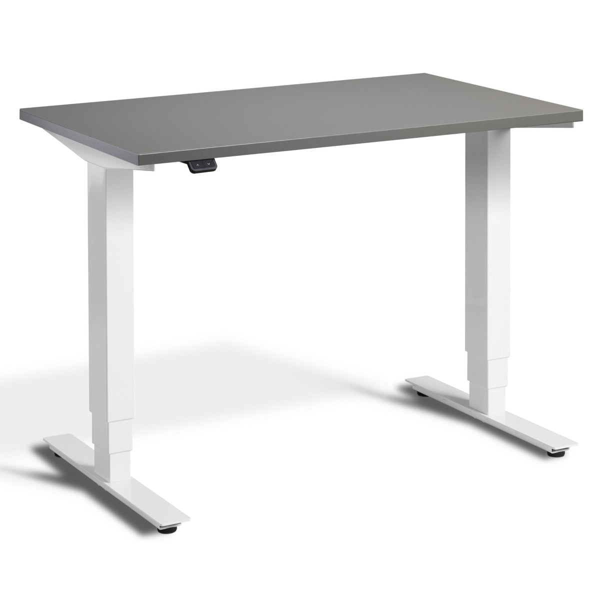 100cm Adjustable Height Desk - Pacto - White Frame - Graphite Top - Studio Image