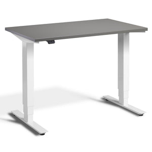 100cm Adjustable Height Desk - Pacto - White Frame - Graphite Top - Studio Image