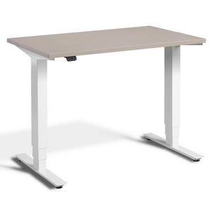 100cm Adjustable Height Desk - Pacto - White Frame - Stone Top - Studio Image