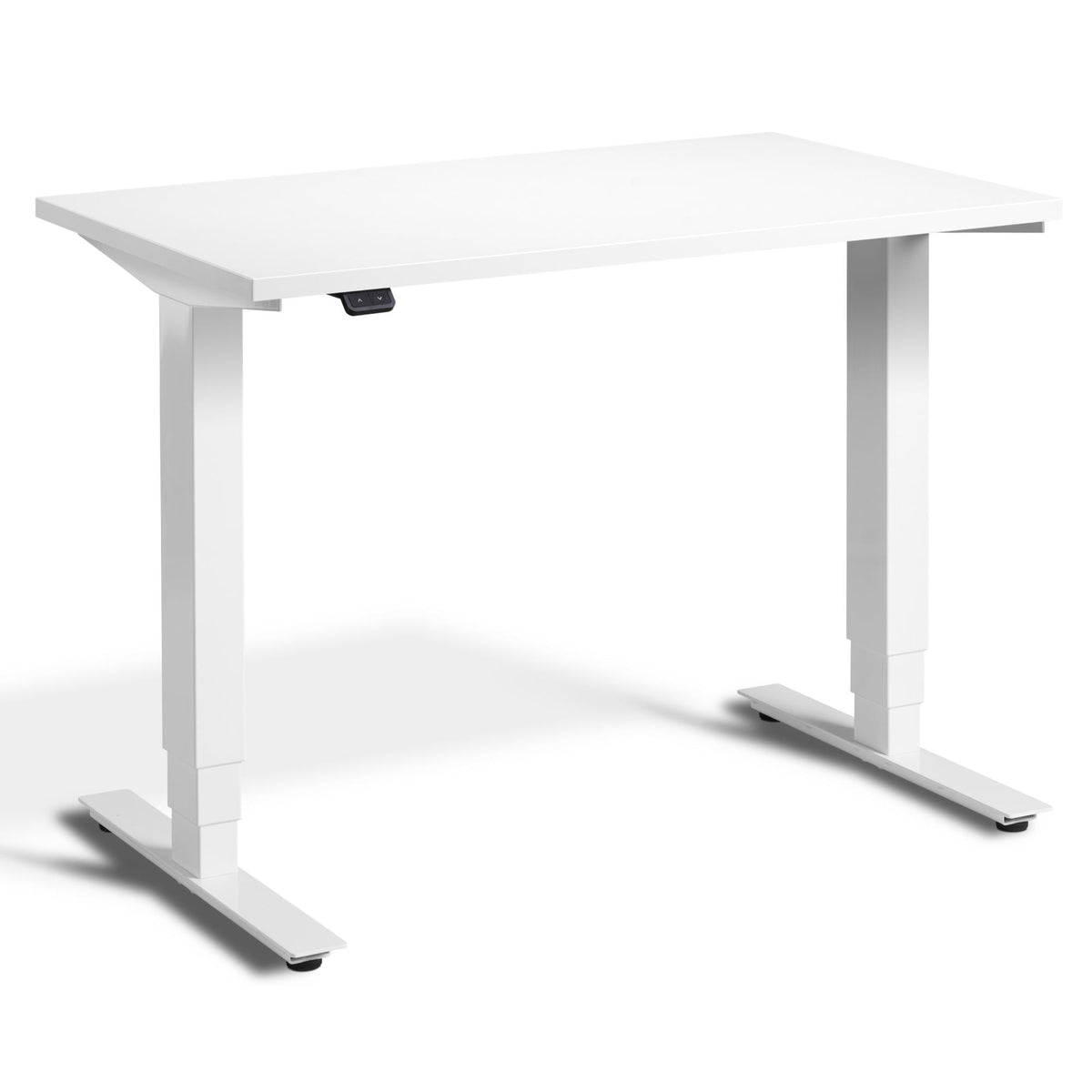100cm Adjustable Height Desk - Pacto - White Frame - White Top - Studio Image