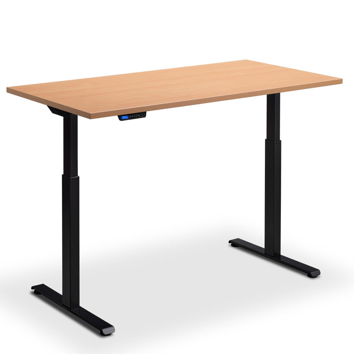 120cm Standing Desk - Rize 120 - Black Frame - Beech Top - Studio Image
