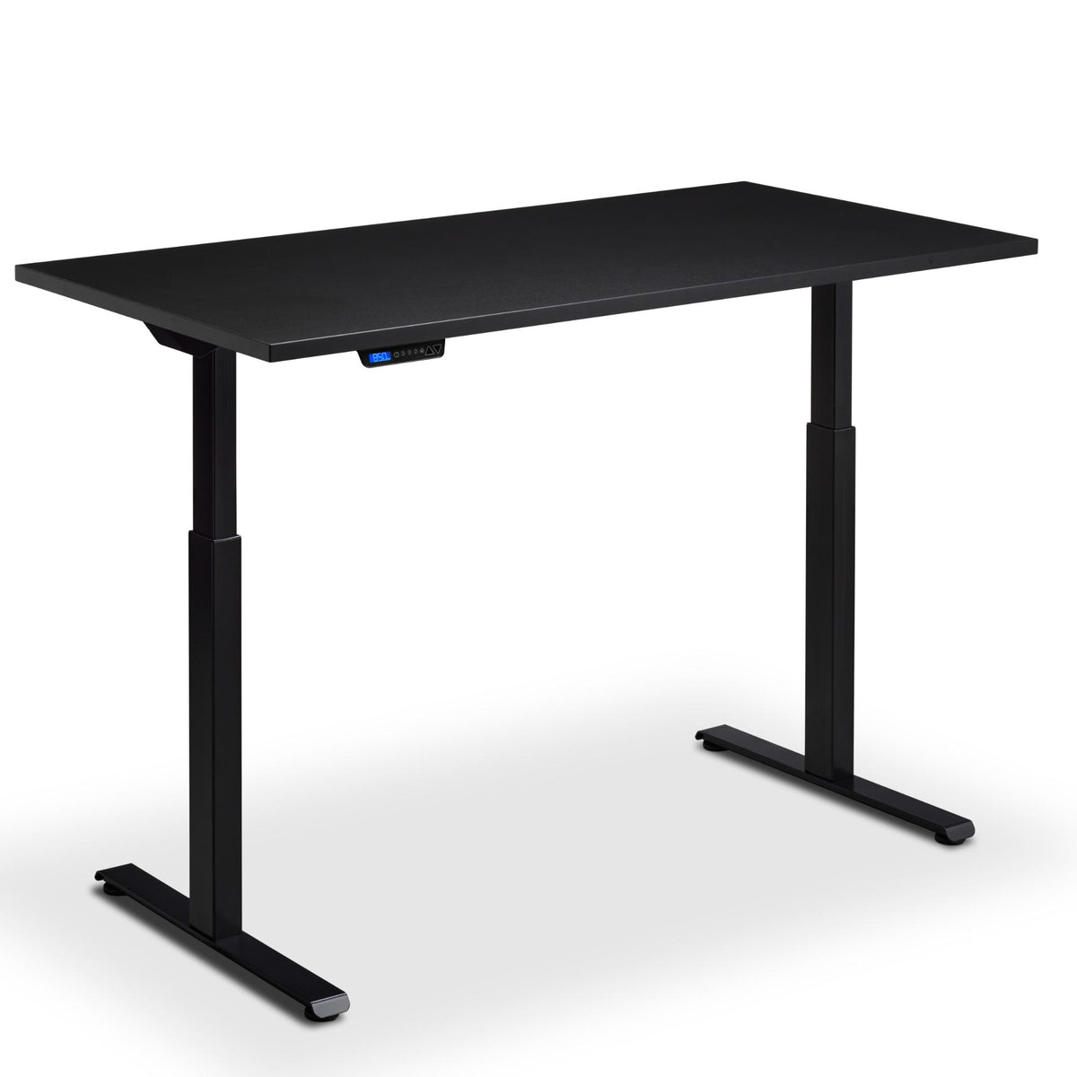 160cm Standing Desk - Rize 160 - Black Frame - Black Top - Studio Image