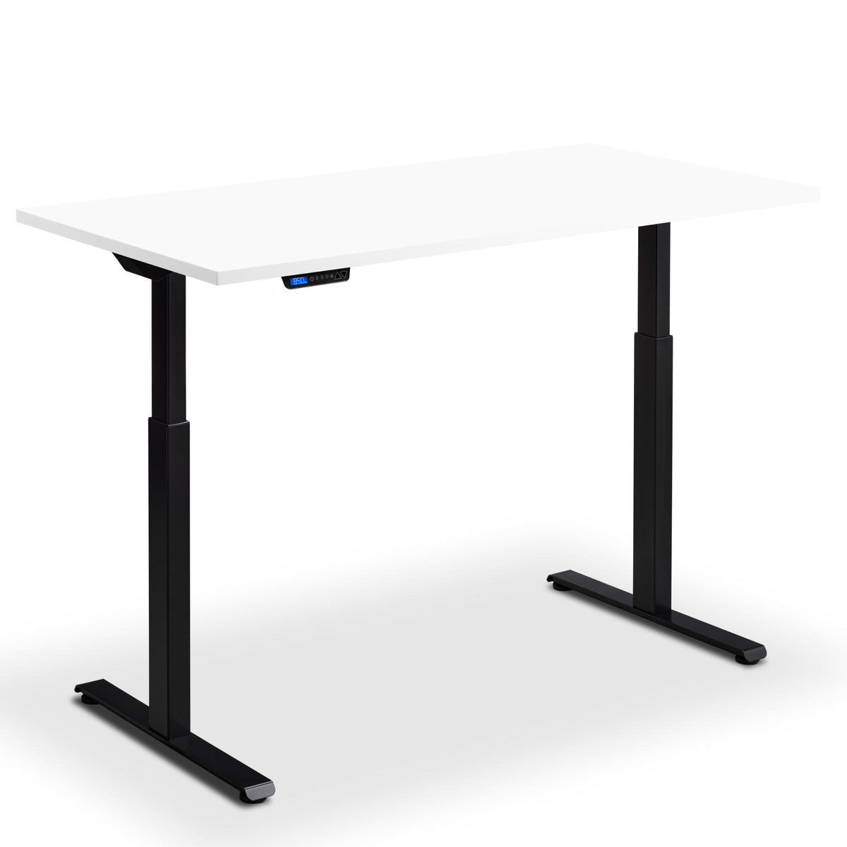 160cm Standing Desk - Rize 160 - Black Frame - White Top - Studio Image