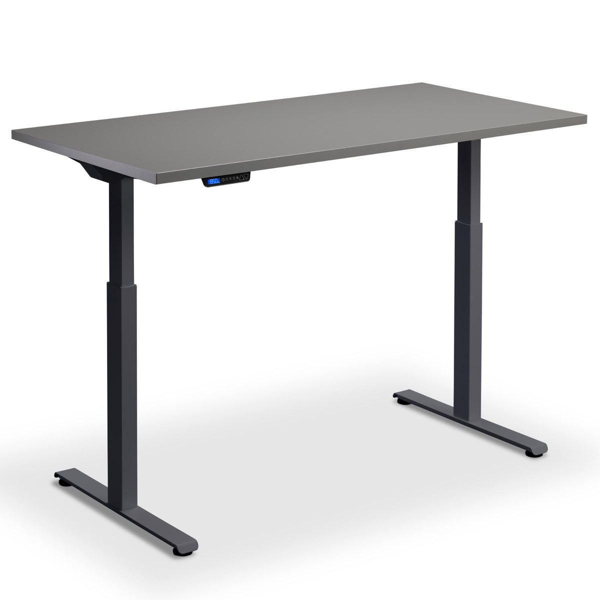 160cm Wide Standing Desk - Rize 160 - Anthracite Frame - Graphite Top - Studio Image