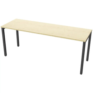 180 cm desk with 60cm depth, maple top and black frame