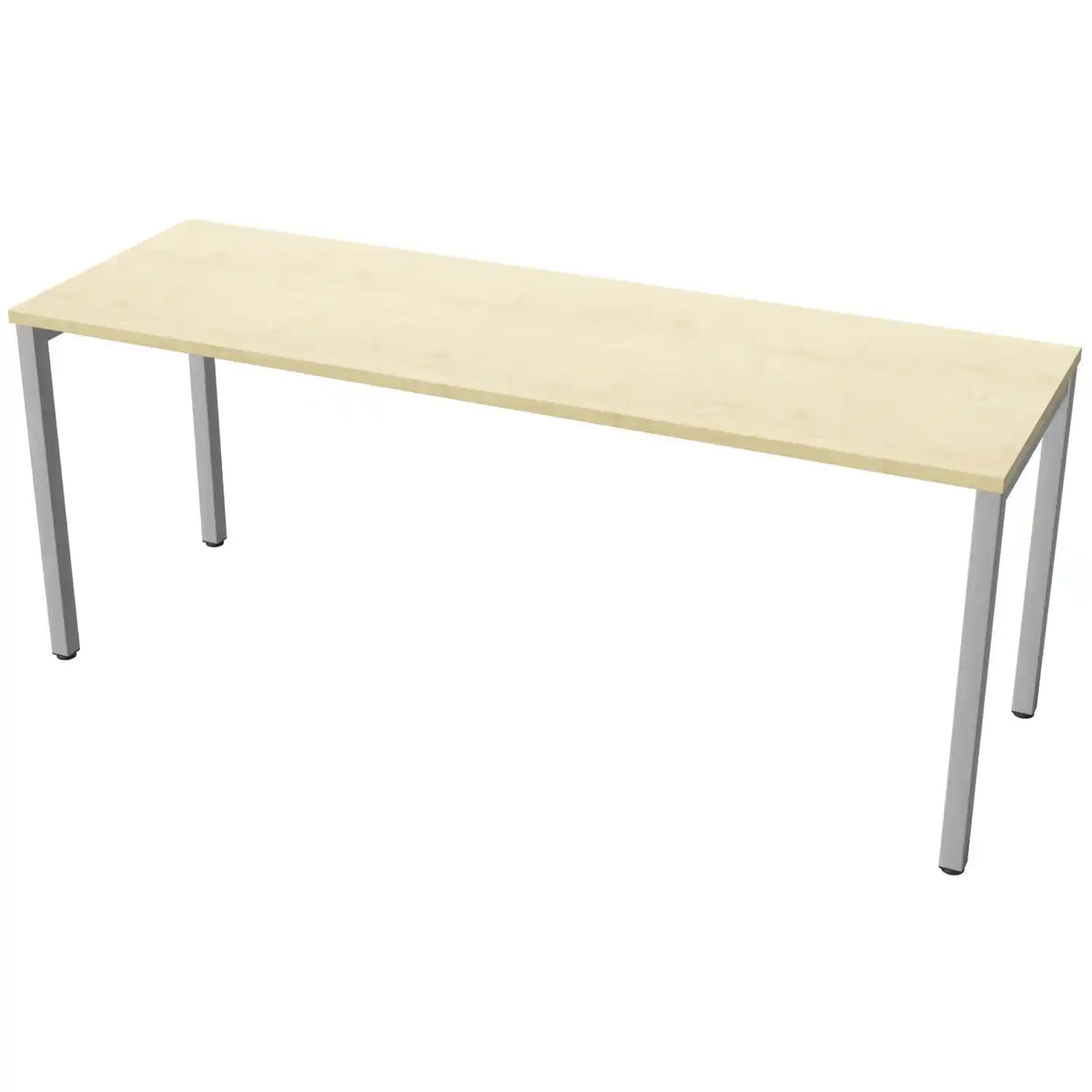 180 cm desk with 60cm depth, maple top and silver frame