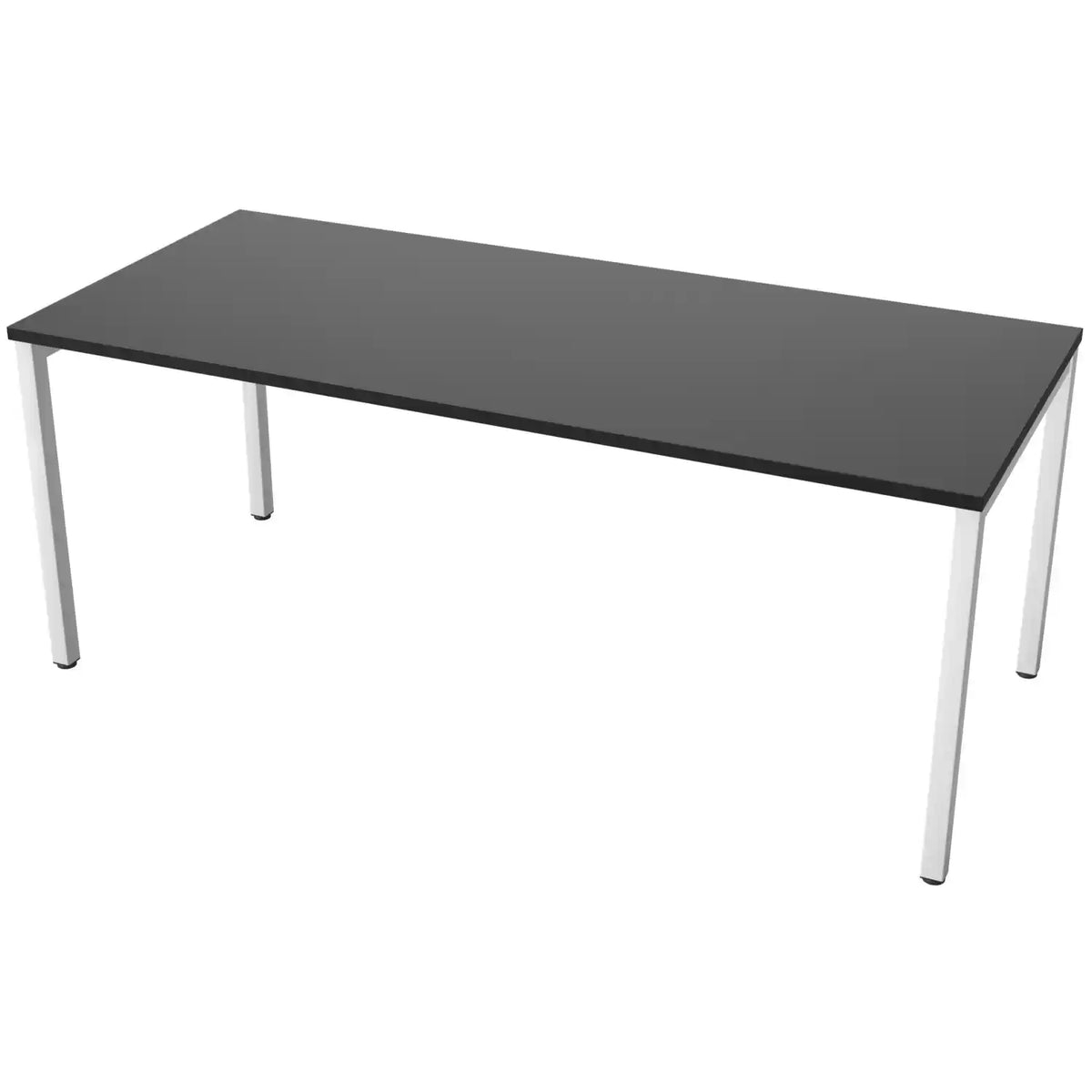 180 cm desk with 80cm depth, black top and white frame