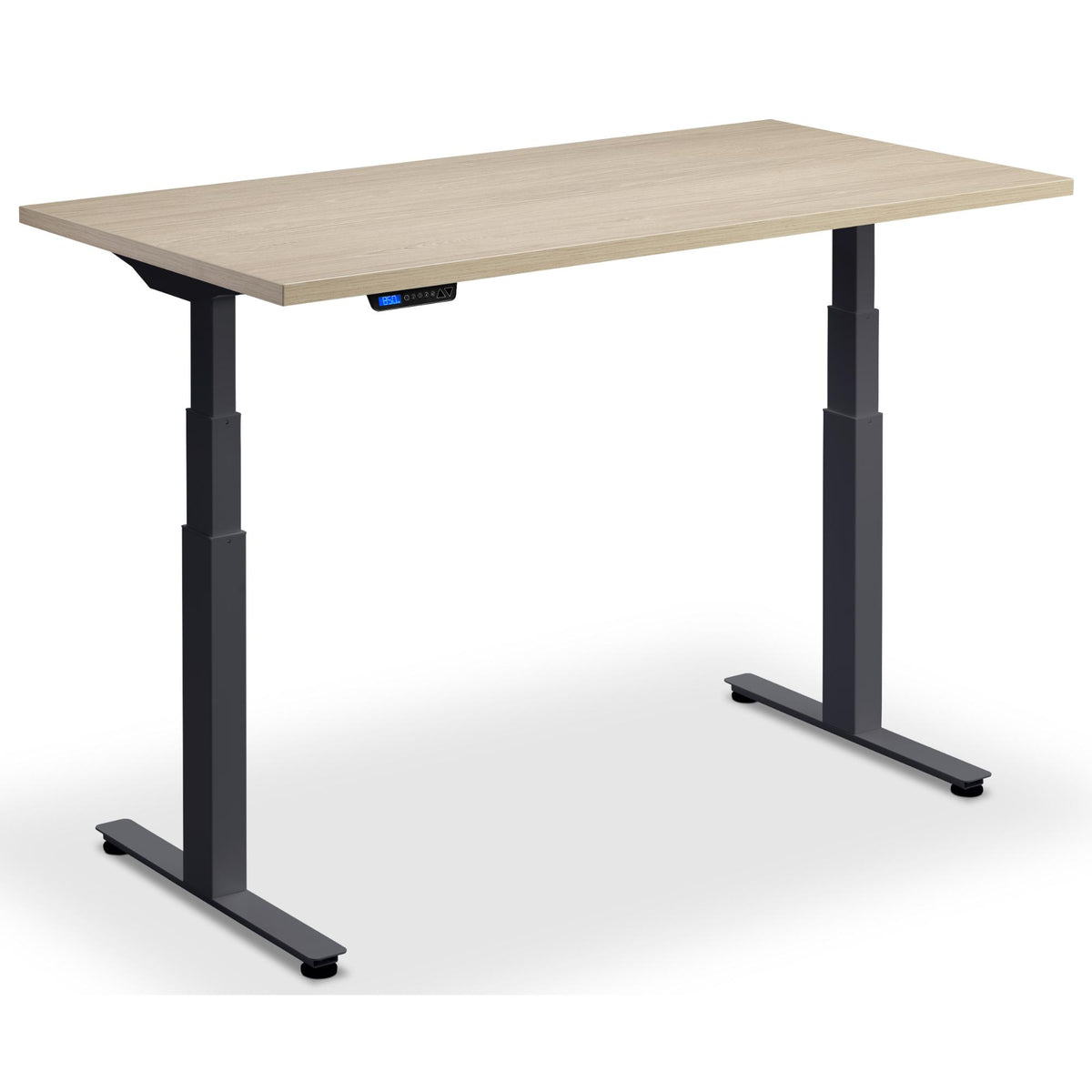 180cm Standing Desk - Rize 180 - Anthracite Frame - Natural Oak Top - Studio Image