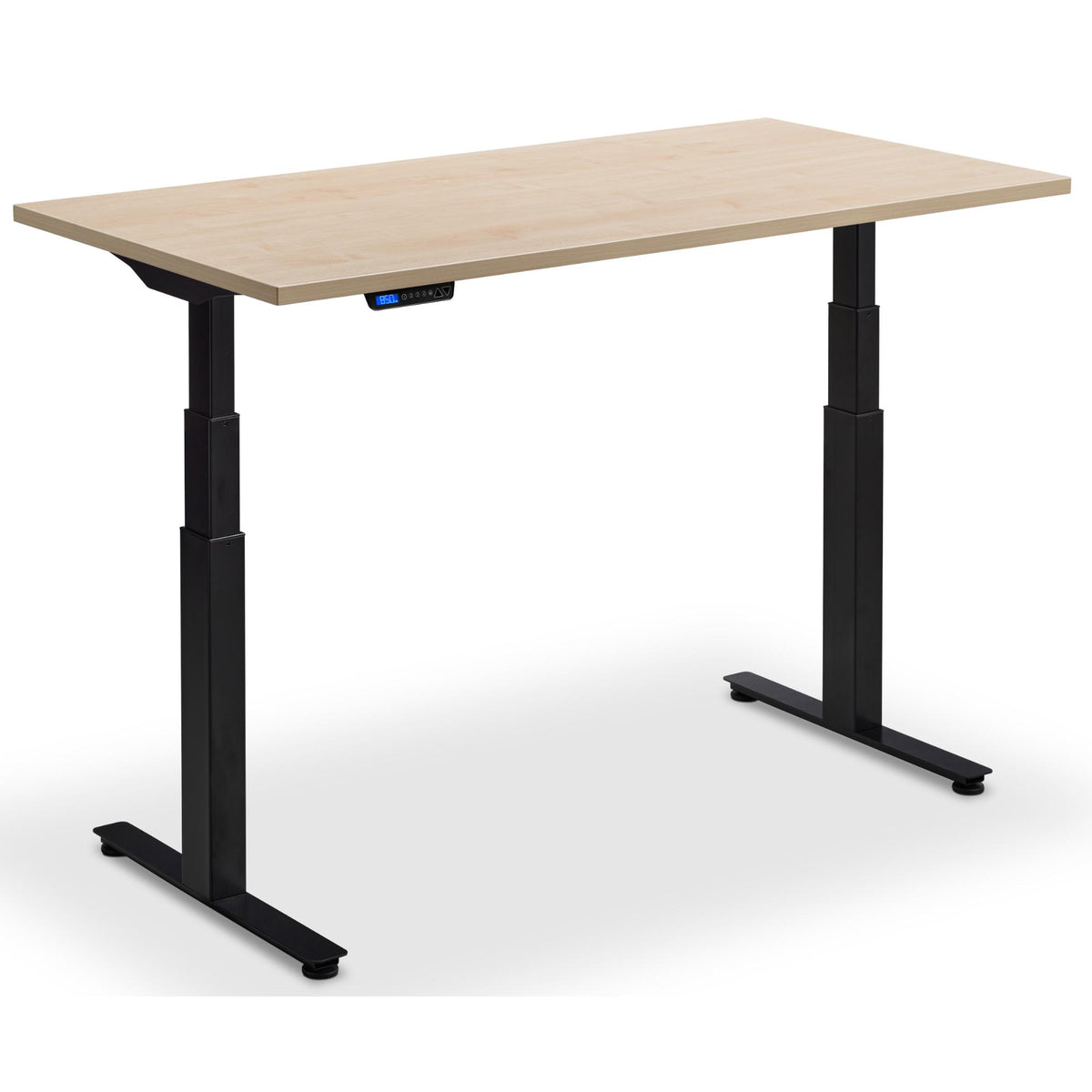 180cm Wide Standing Desk - Rize 180 - Black Frame - Maple Top - Studio Image