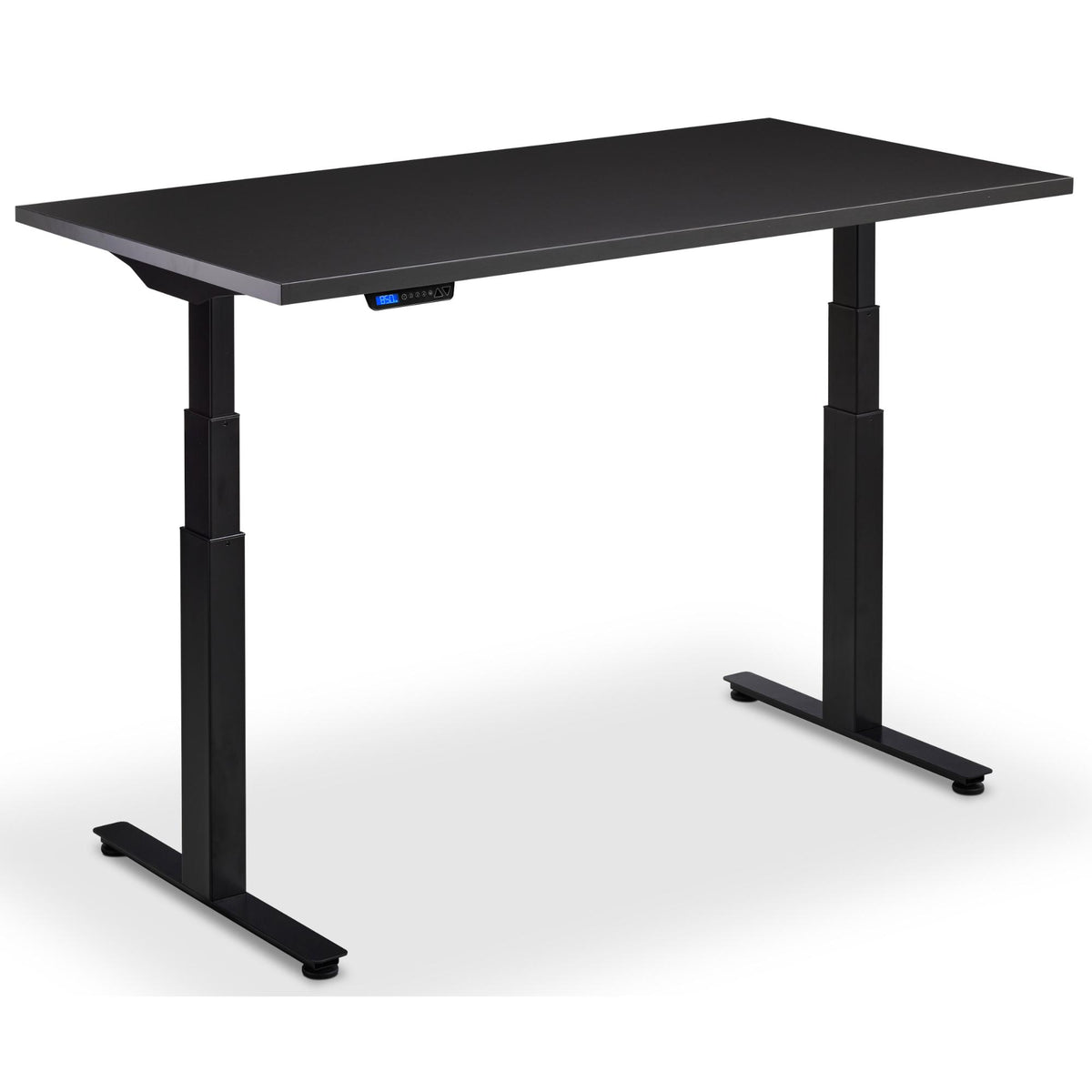 180cm Wide Standing Desk - Rize 180 - Black Frame - Soft Black Top - Studio Image