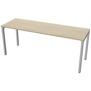 180cm desk with 60cm depth, Urban Oak top and silver frame