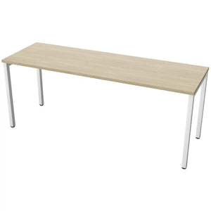 180cm desk with 60cm depth, Urban Oak top and white frame