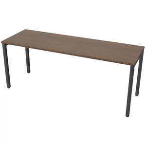 180cm desk with 60cm depth, antique walnut top and black frame