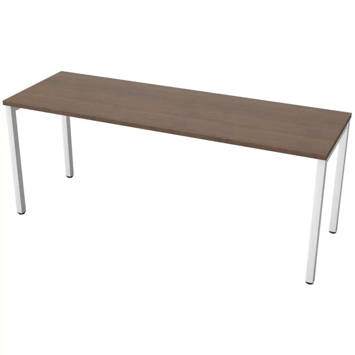 180cm desk with 60cm depth, antique walnut top and white frame