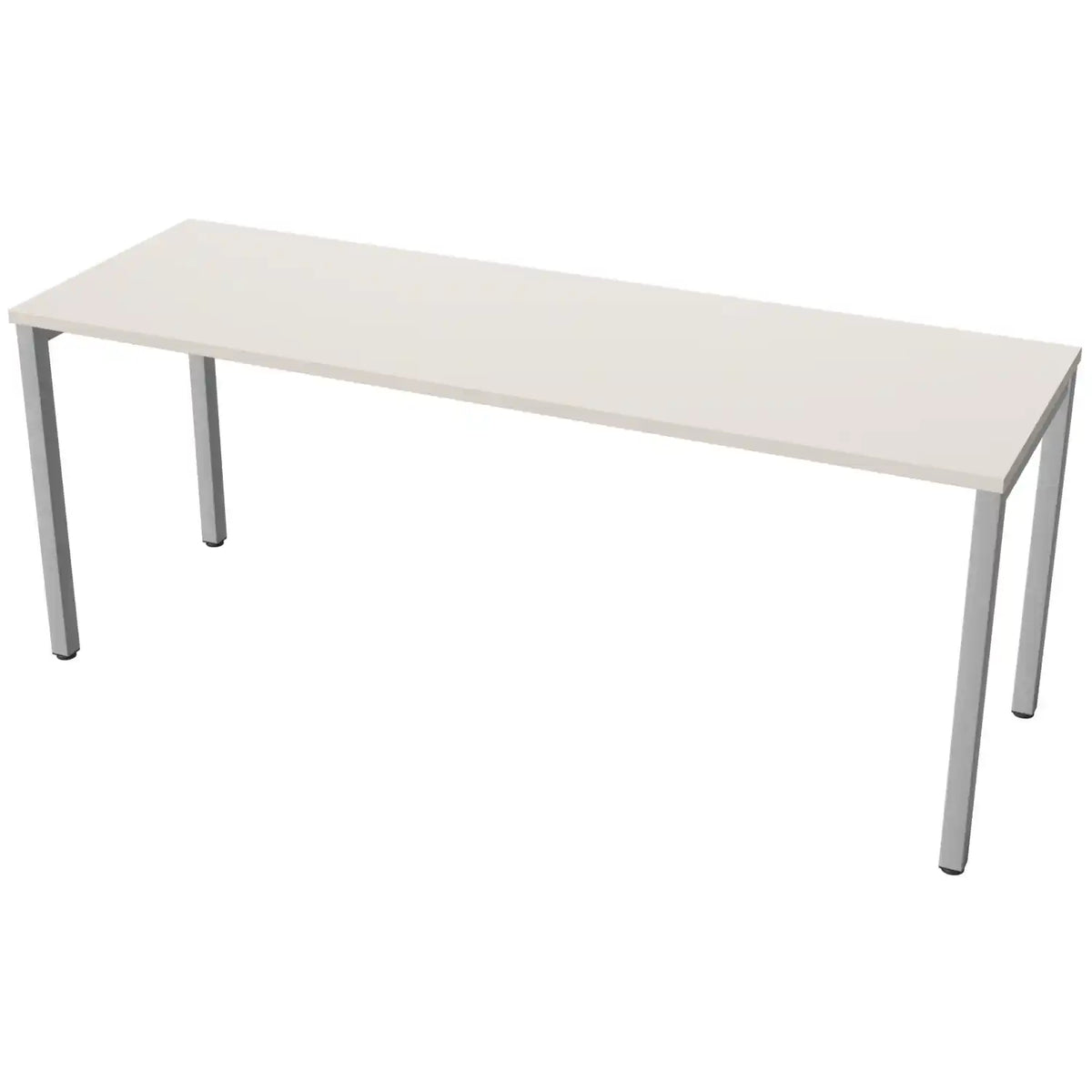 180cm desk with 60cm depth, cashmere top and silver frame