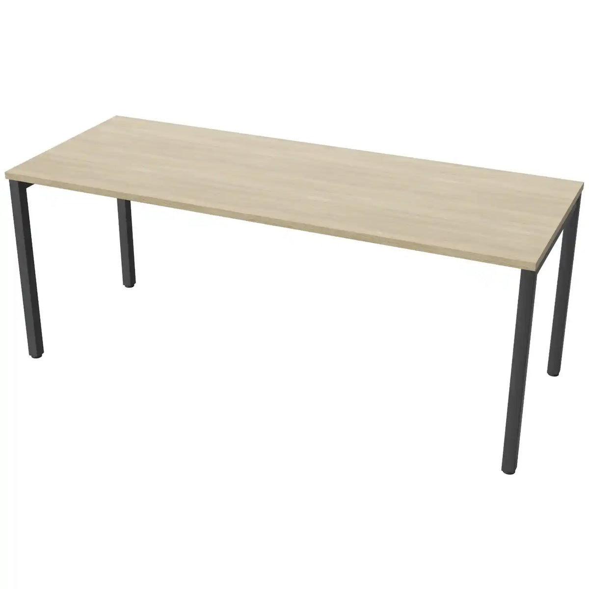 180cm desk with 70cm depth, Urban Oak top and black frame