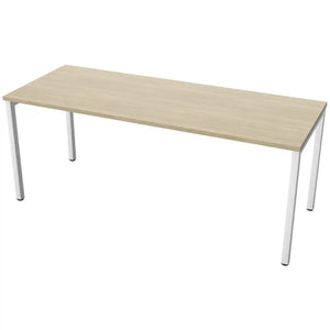 180cm desk with 70cm depth, Urban Oak top and white frame