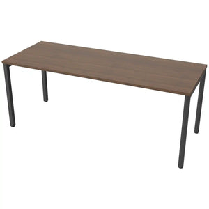 180cm desk with 70cm depth, antique walnut top and black frame