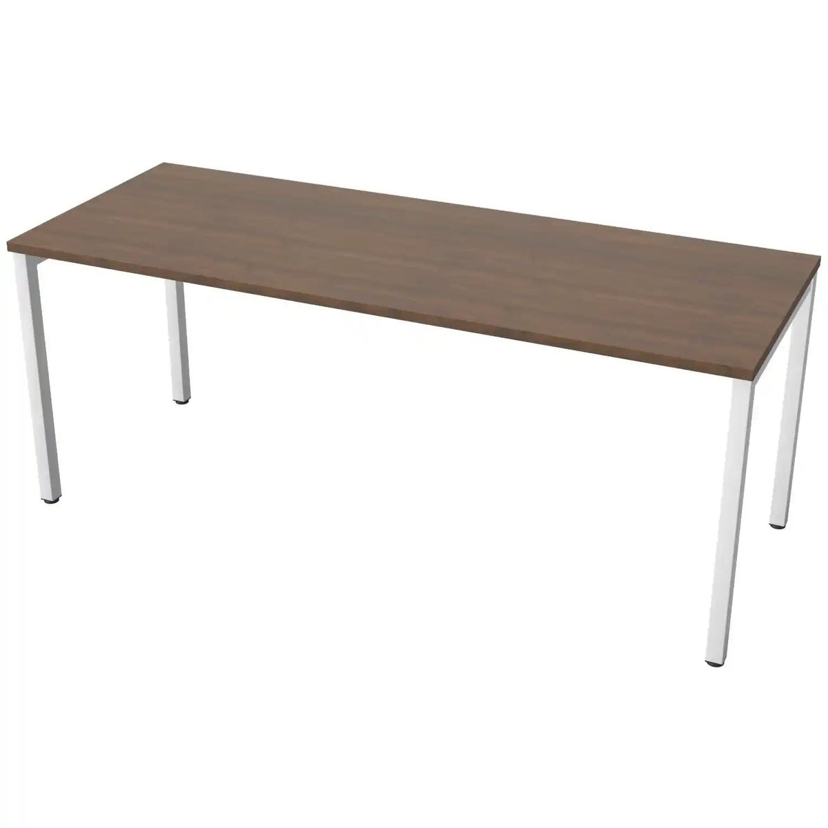 180cm desk with 70cm depth, antique walnut top and white frame