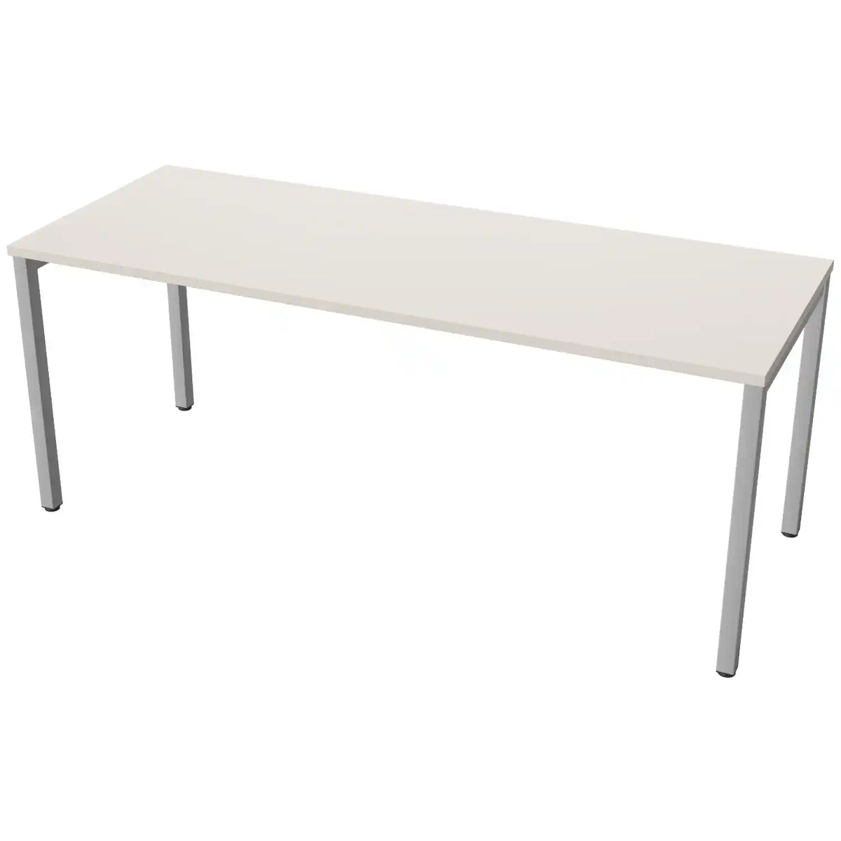 180cm desk with 70cm depth, cashmere top and silver frame