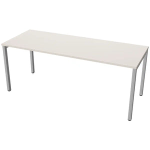 180cm desk with 70cm depth, cashmere top and silver frame