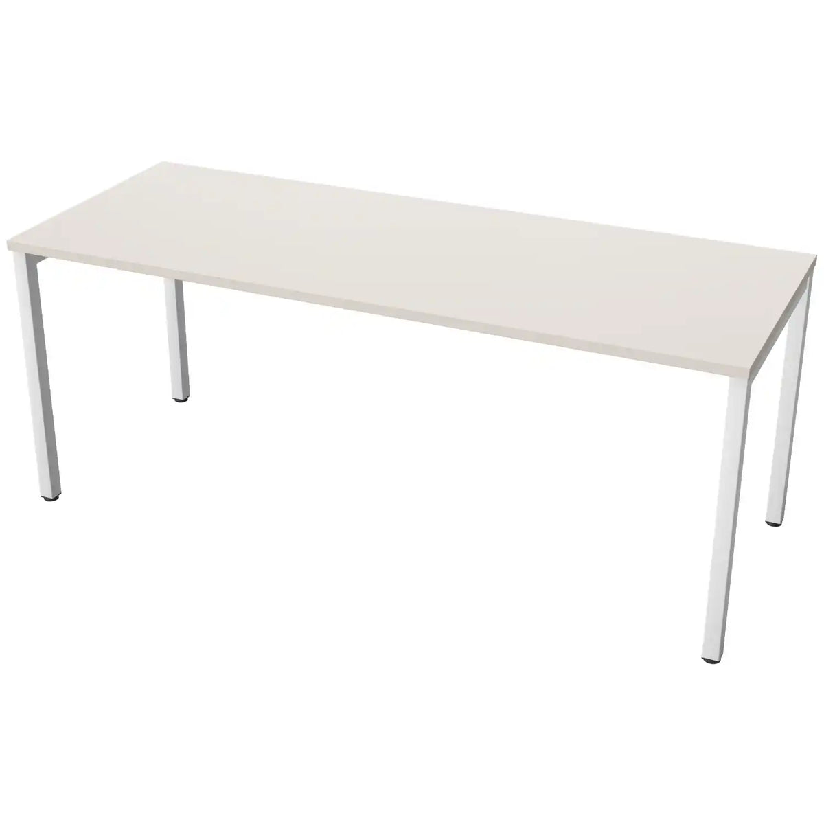 180cm desk with 70cm depth, cashmere top and white frame