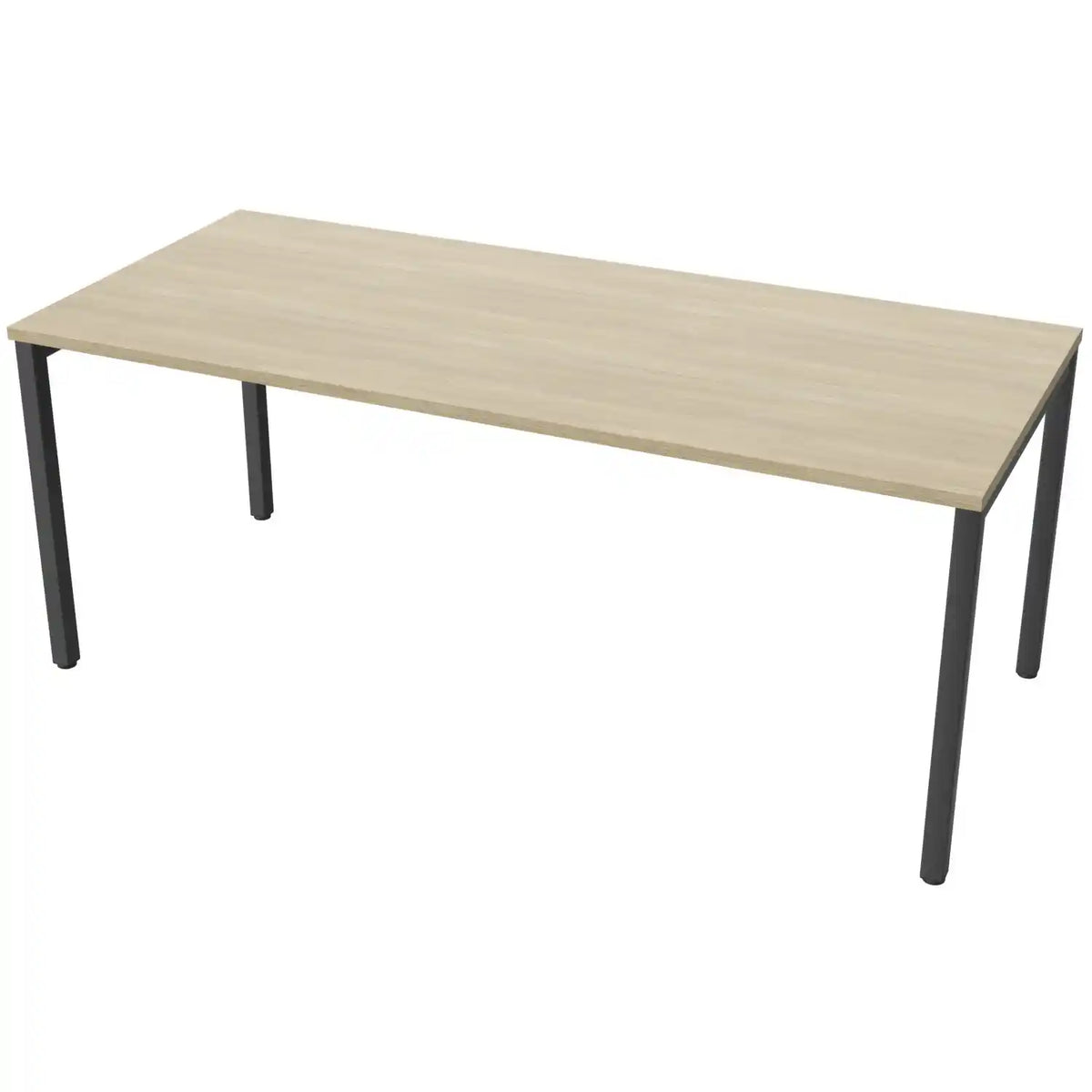 180cm desk with 80cm depth, Urban Oak top and black frame