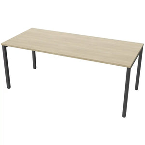 180cm desk with 80cm depth, Urban Oak top and black frame