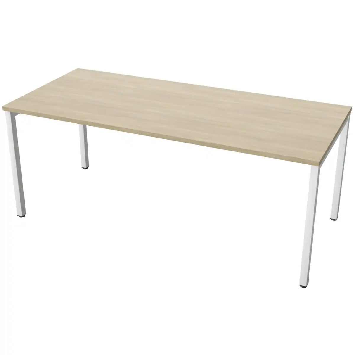 180cm desk with 80cm depth, Urban Oak top and white frame