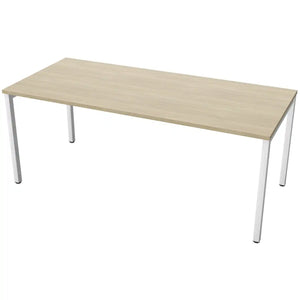 180cm desk with 80cm depth, Urban Oak top and white frame