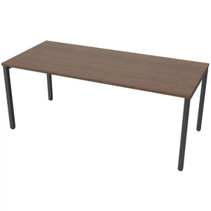 180cm desk with 80cm depth, antique walnut top and black frame