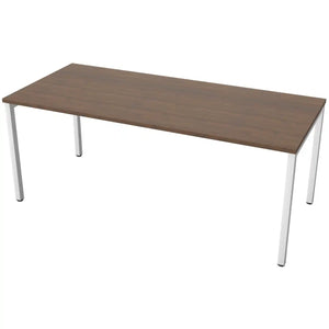 180cm desk with 80cm depth, antique walnut top and white frame