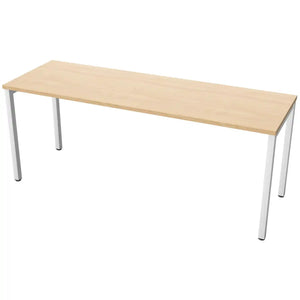 180cm desks with 60cm depth, beech top and white frame