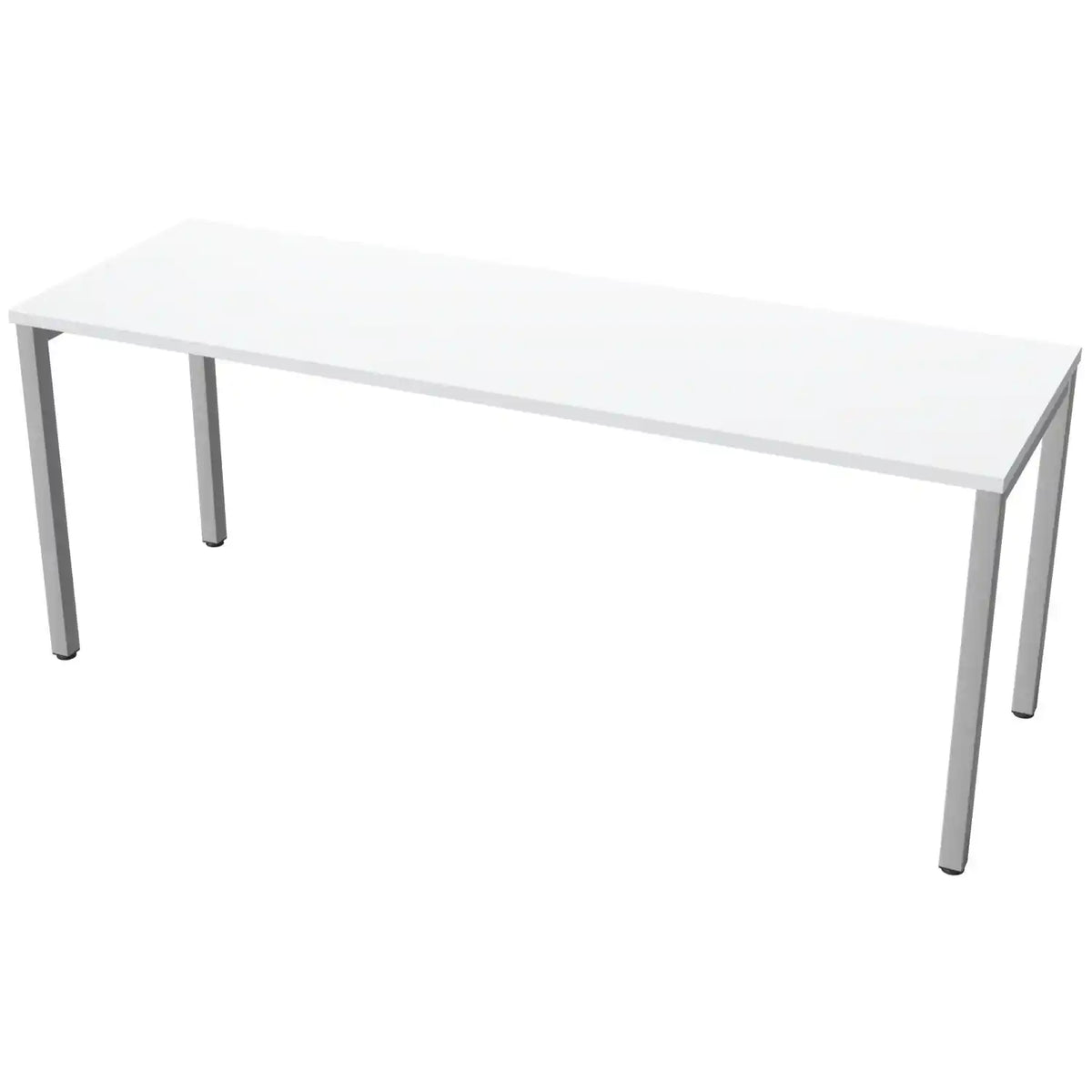 180cm desks with 60cm depth, grey top and silver frame