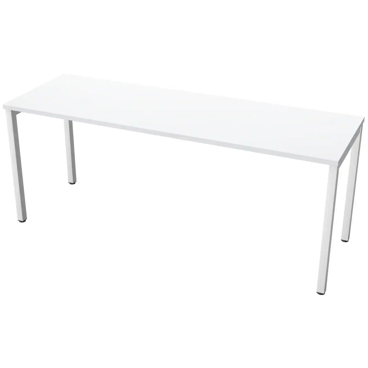 180cm desks with 60cm depth, grey top and white frame
