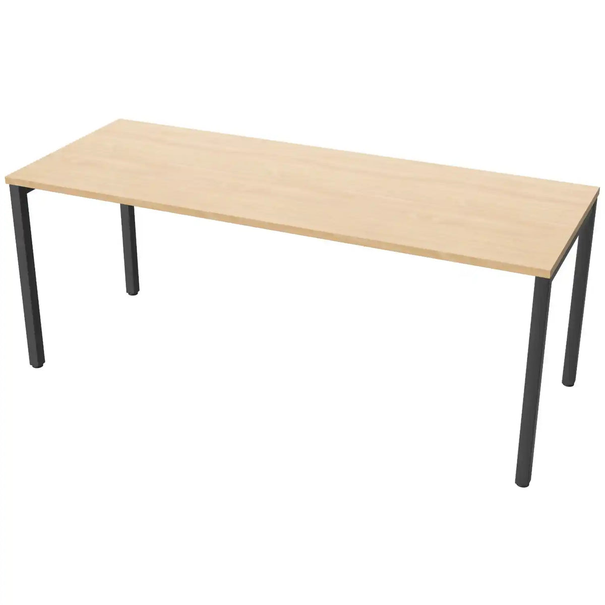 180cm desks with 70cm depth, beech top and black frame