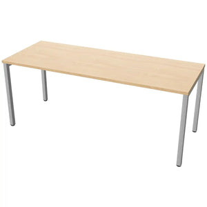 180cm desks with 70cm depth, beech top and silver frame
