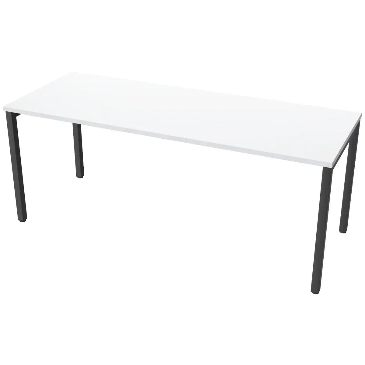 180cm desks with 70cm depth, grey top and black frame