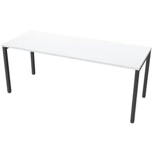 180cm desks with 70cm depth, grey top and black frame