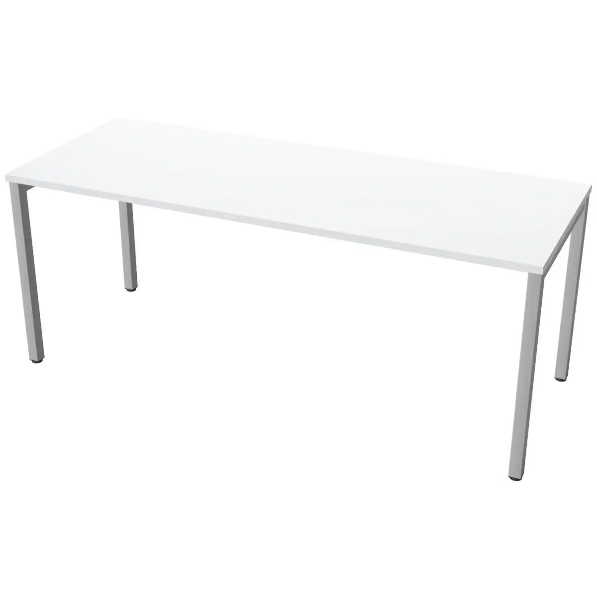 180cm desks with 70cm depth, grey top and silver frame