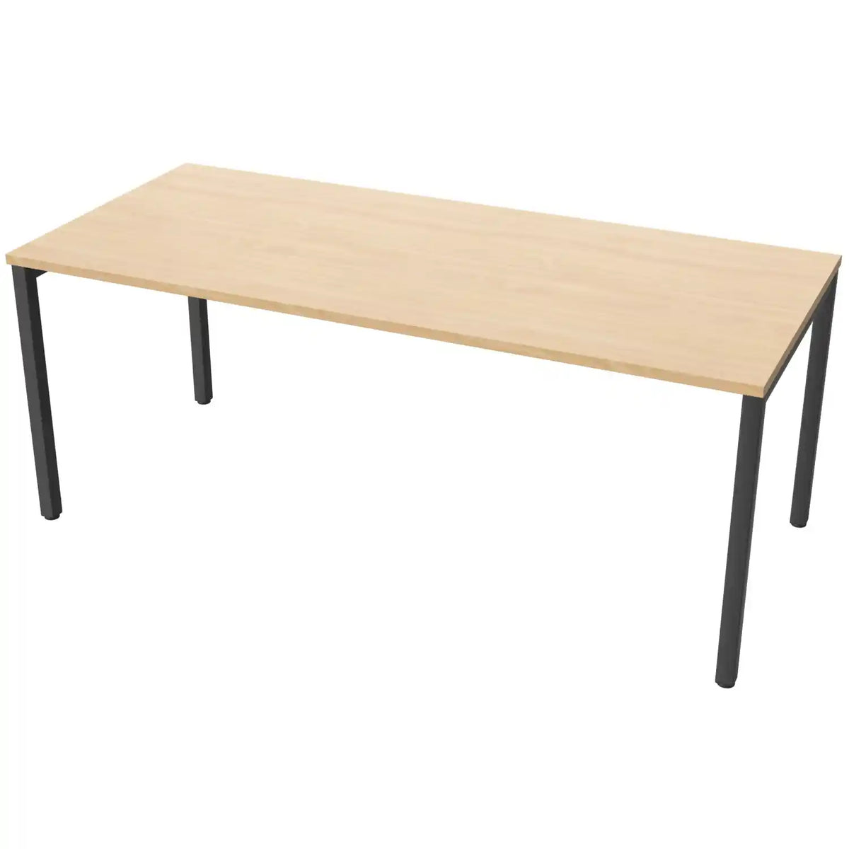 180cm desks with 80cm depth, beech top and black frame