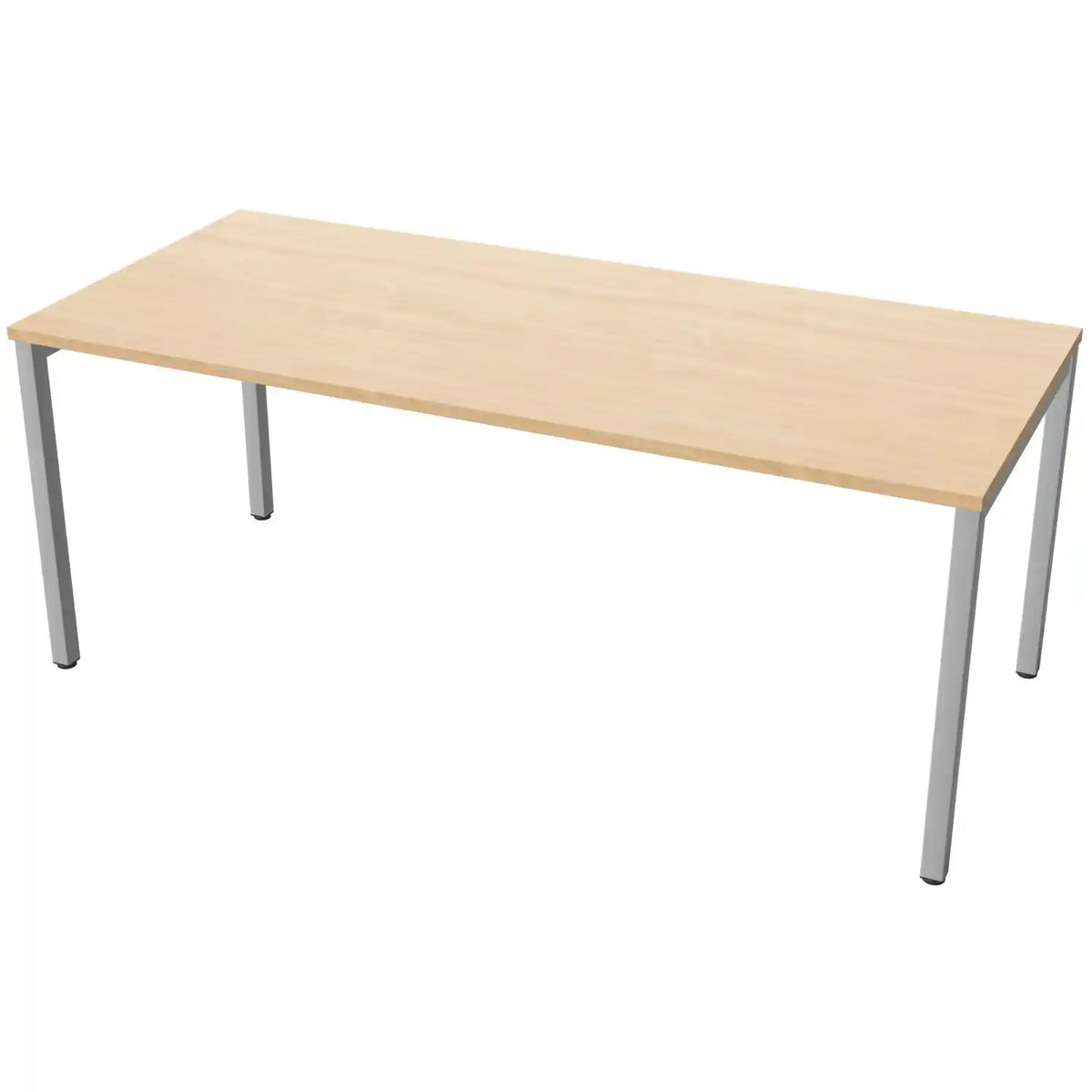 180cm desks with 80cm depth, beech top and silver frame