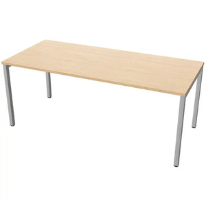180cm desks with 80cm depth, beech top and silver frame